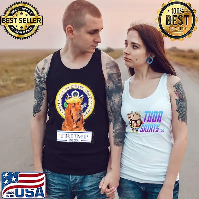 Trump 2024 Bloodhound Funny Pet Lover Tank Top