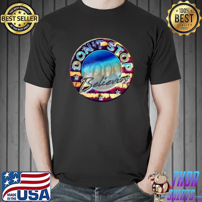 Vintage Classic Journey 1980 Dont Stop Believing Usa Flag T-Shirt