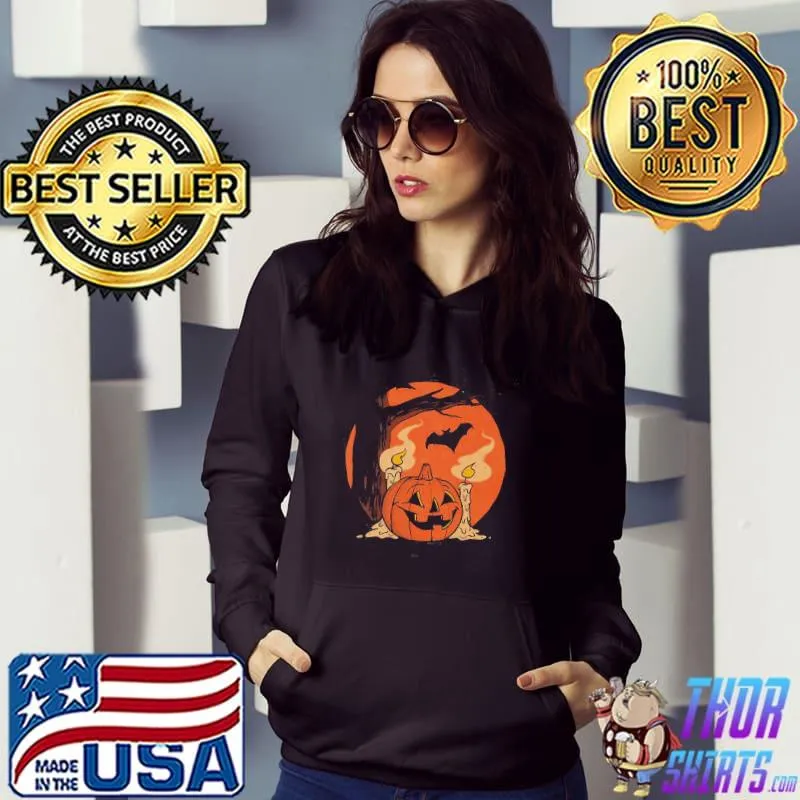 Vintage pumpkin scene halloween shirt