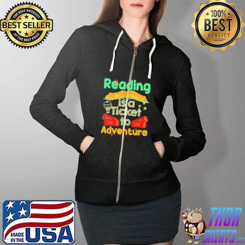 Vintage reading is a ticket to adventure Full Zip Hooded
