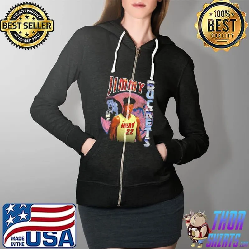 Vintage style jimmy buckets miamI heat basketball Full Zip Hooded