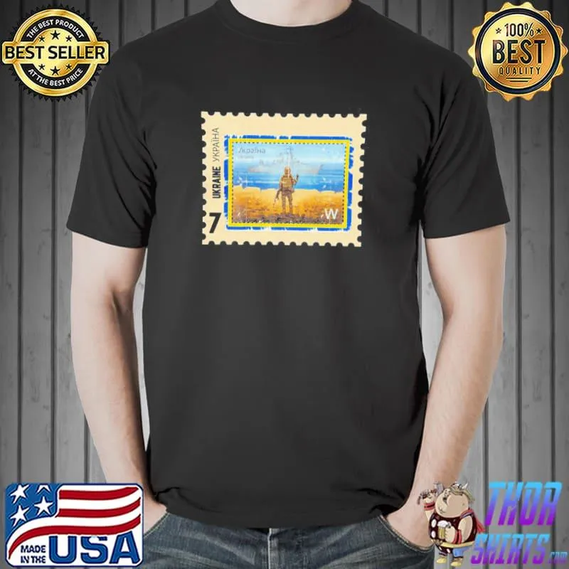 Vintage Ukraine flag stamp shirt