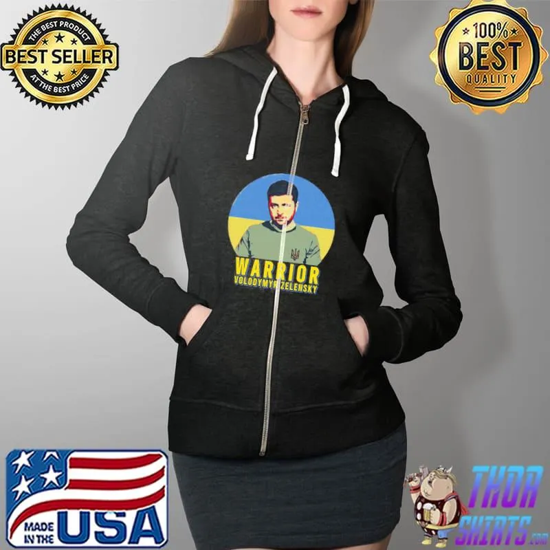 Warrior volodymyr zelensky ukrainian flag retro Full Zip Hooded