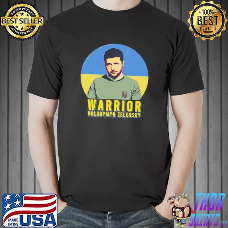 Warrior volodymyr zelensky ukrainian flag retro shirt