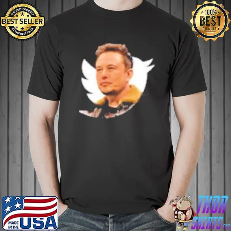 White tweet logo elon musk shirt