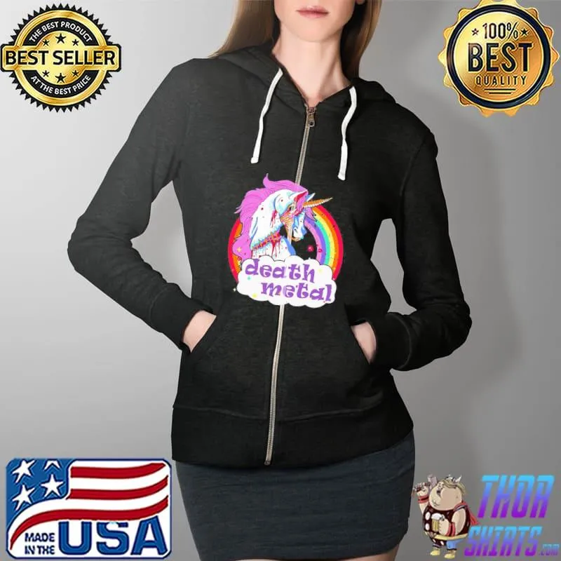Zombie unicorn death metal Full Zip Hooded