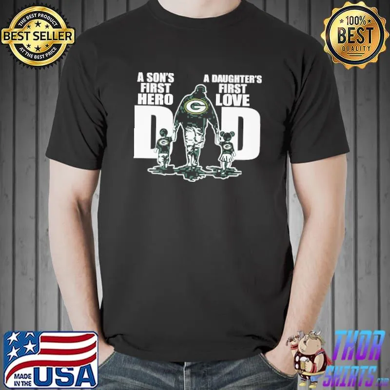 A Son's First Hero Dad Green Bay Shirt Unisex