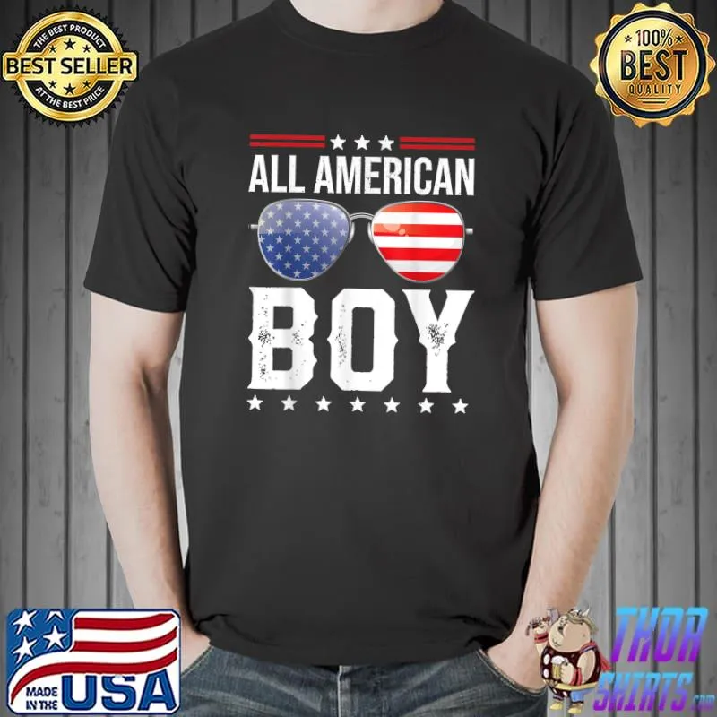 All American Boy - Fourth of July 4th July US Flag Patriotic T-Shirt Unisex