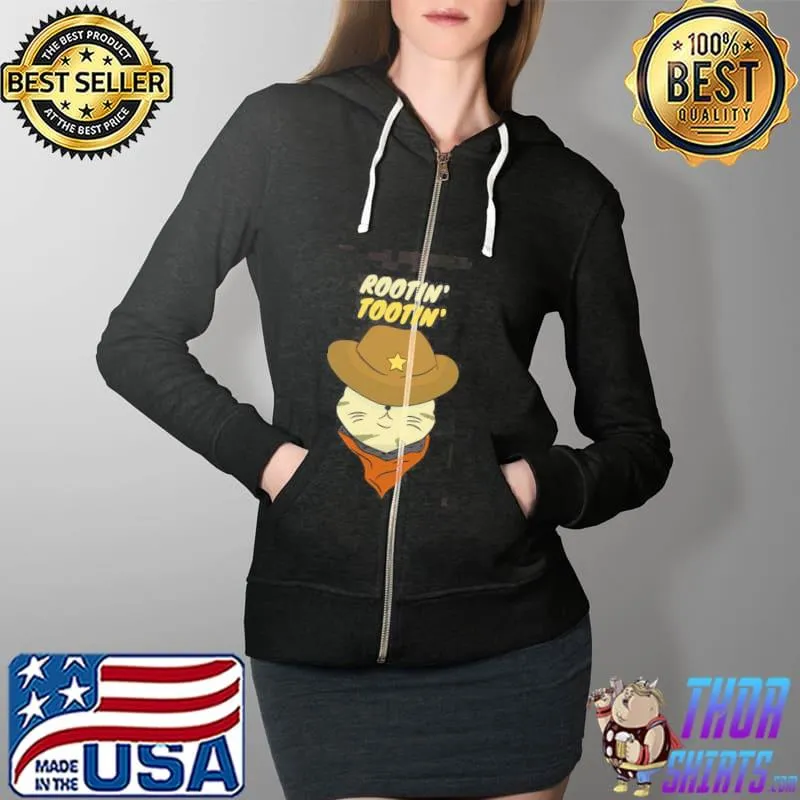 Animated rootin tootin cowboy cat design Full Zip Hooded