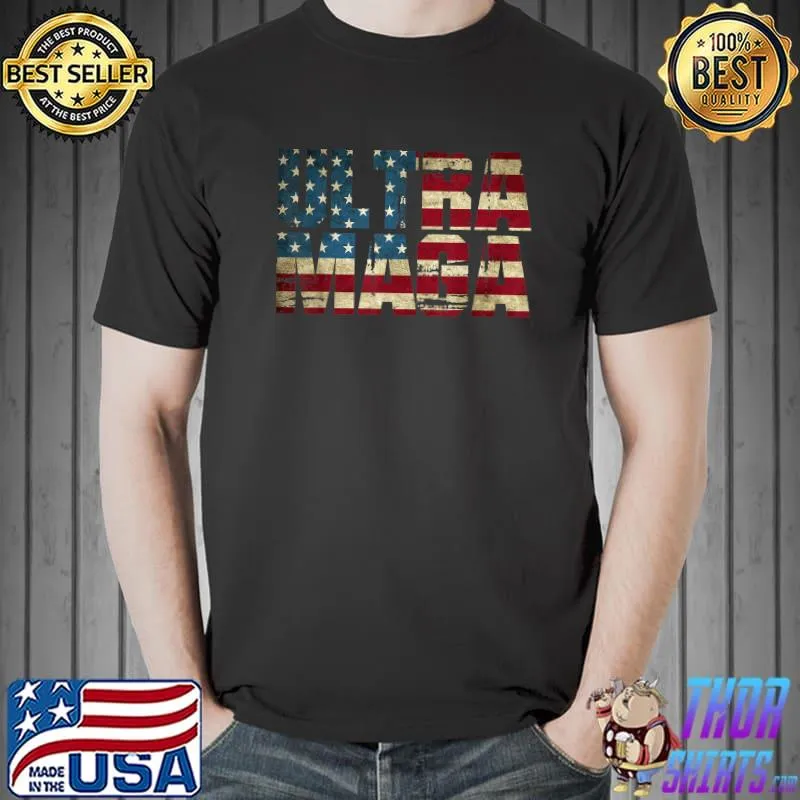 Anti Joe Biden Ultra Maga American Flag Best Gifts of 2022 T-Shirt