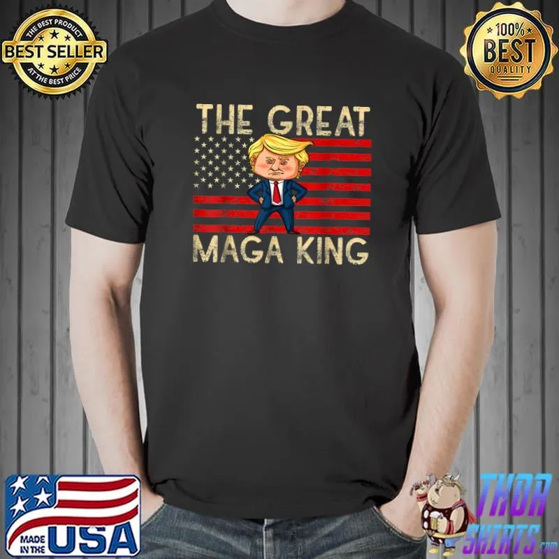 Anti Joe Biden Ultra Maga The Return Of The Great Maga King Trump American flag T-Shirt Unisex