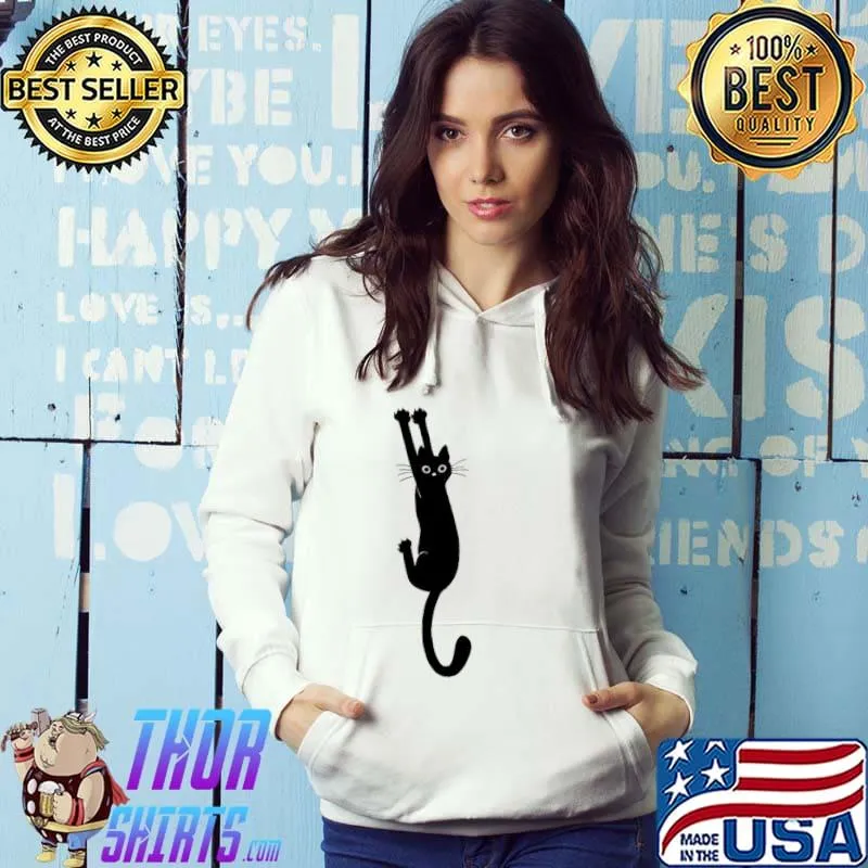 Black cat holding on Hoodie