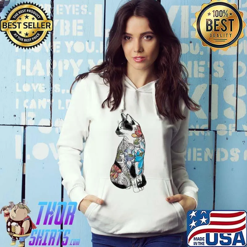 Cat in lotus tattoo Hoodie