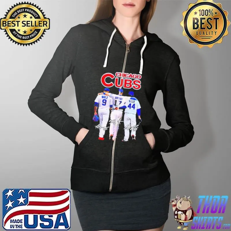 Chicago Cubs javier baez kris Bryant anthony rizzo signatures 2022 Full Zip Hooded