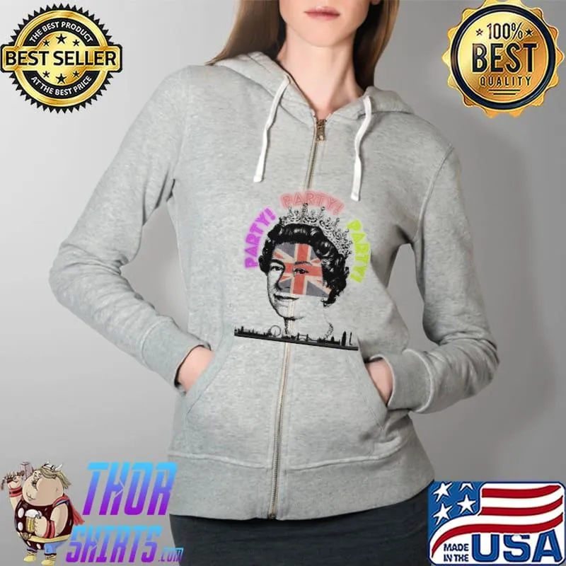 Color neon queen's platinum jubilee queen elizabeth iI s Full Zip Hooded