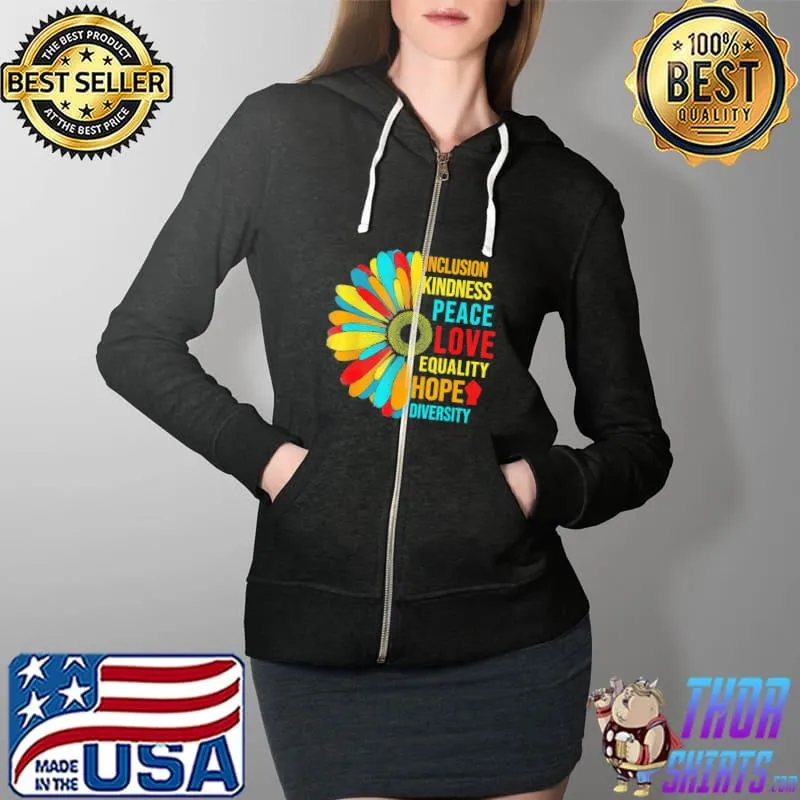Daisy peace love equality diversity human rights LGBT pride Full Zip Hooded