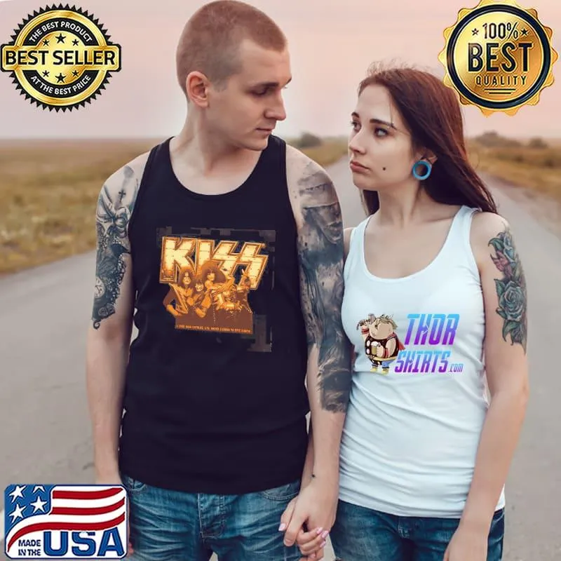 Destroyer gold statue kiss band design Tank Top