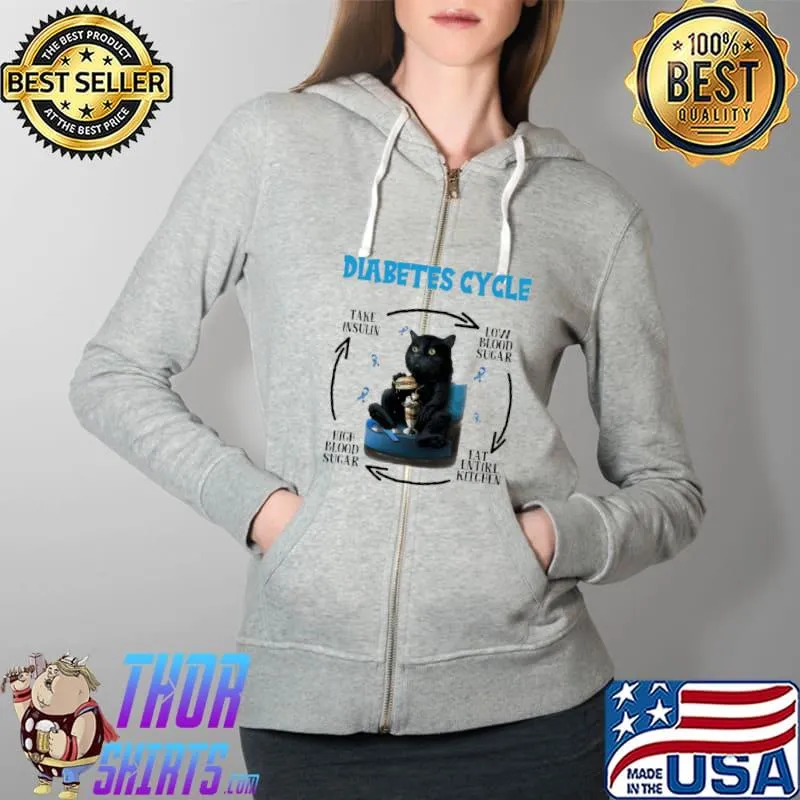 Diabetes Cycle Take Insulin Low Blood Sugar Eat Entire Kitchen High Blood Sugar Shirt Full Zip Hooded