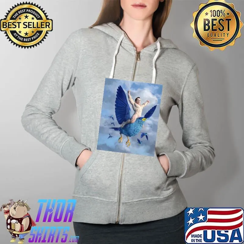 Elon musk ride twitter bird art Full Zip Hooded