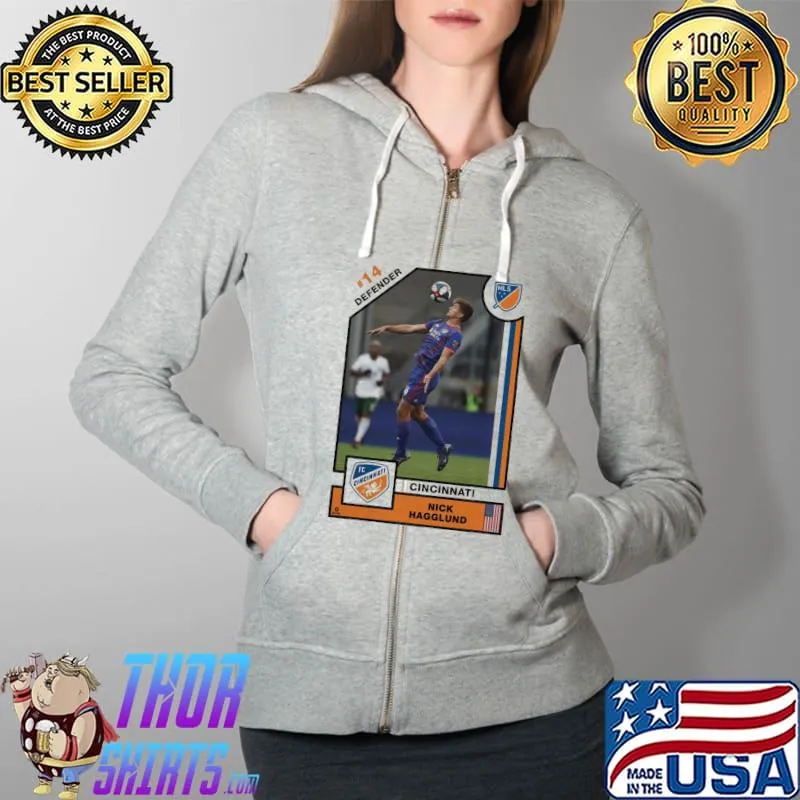 FC Cincinnati 14 Nick Hagglund Player Card Foosball Shirt Full Zip Hooded