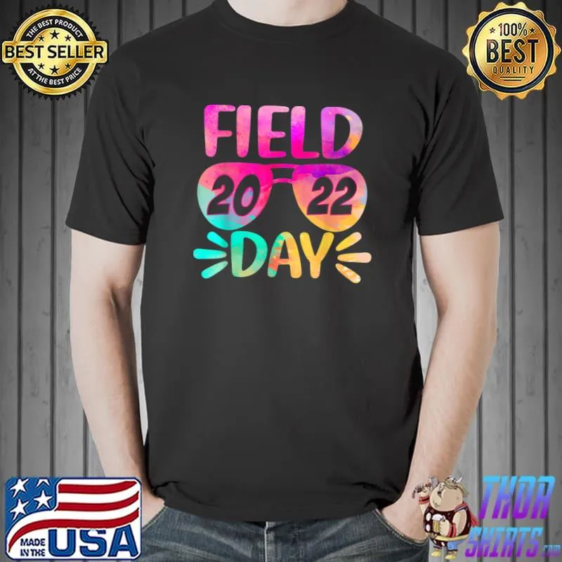 Funny School Field Day 2022 Sunglasses Colorful Kids Teacher T-Shirt Unisex