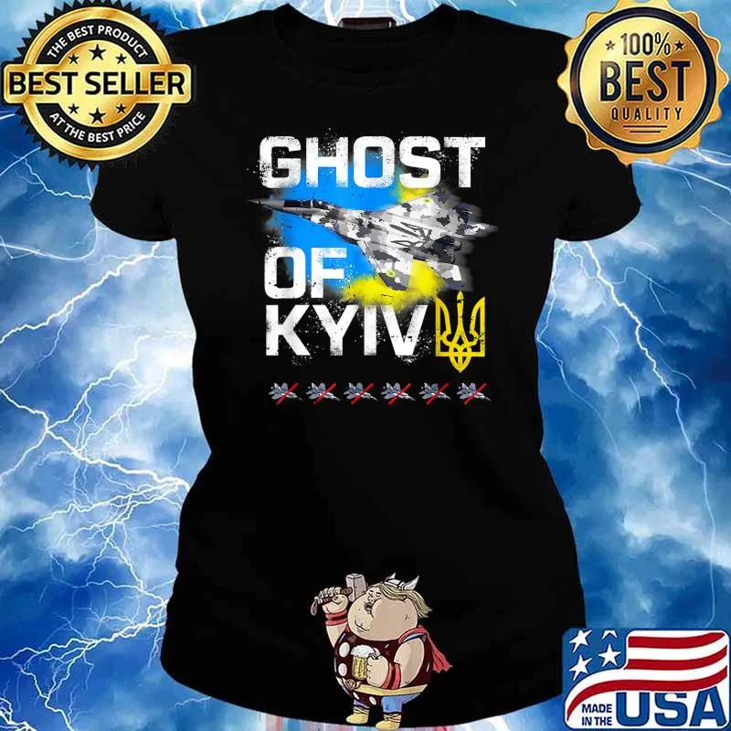 GHOST OF KYIV Ukraine Fighter Jet T-Shirt Ladies tee