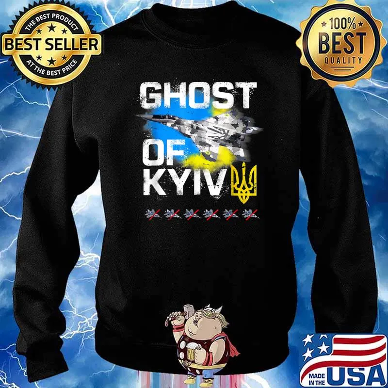 GHOST OF KYIV Ukraine Fighter Jet T-Shirt Sweater