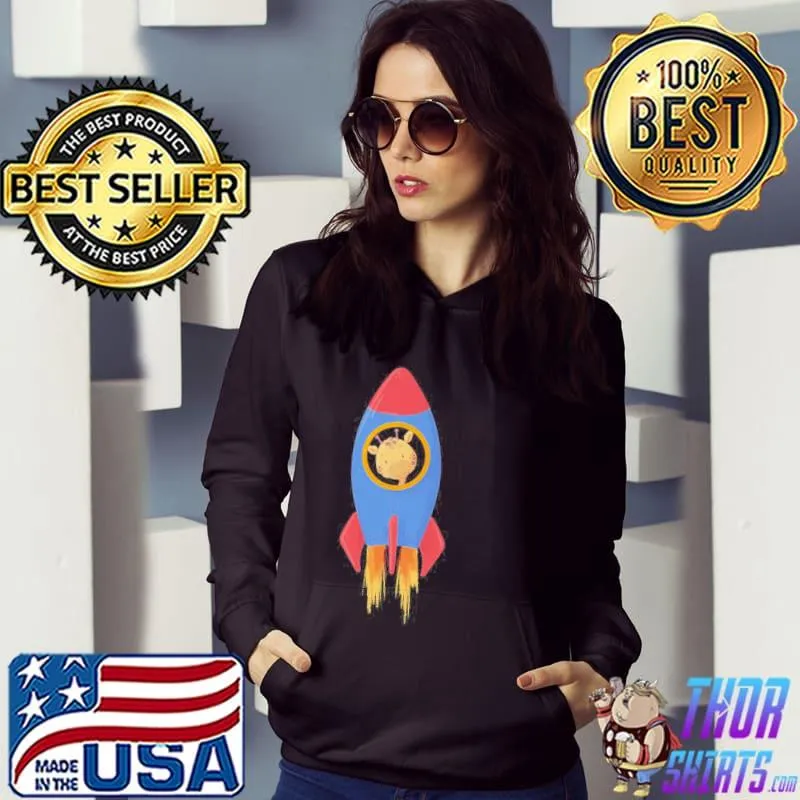 Giraffe in a space ship astronaut animals s Hoodie