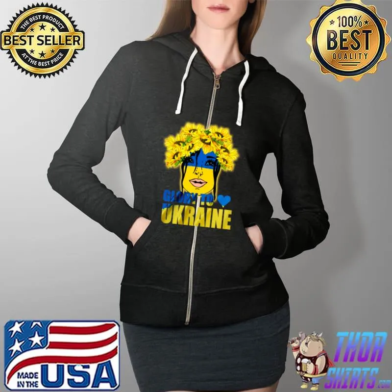 Glory to Ukraine T-Shirt Full Zip Hooded