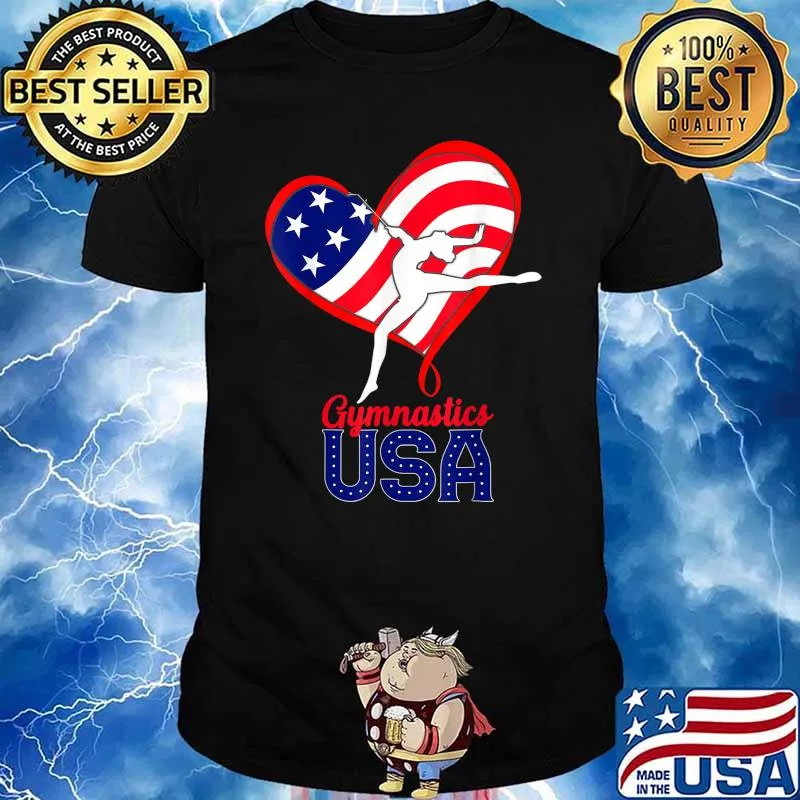 Gymnastics USA Support the Team US Flag 4th of July T-Shirt