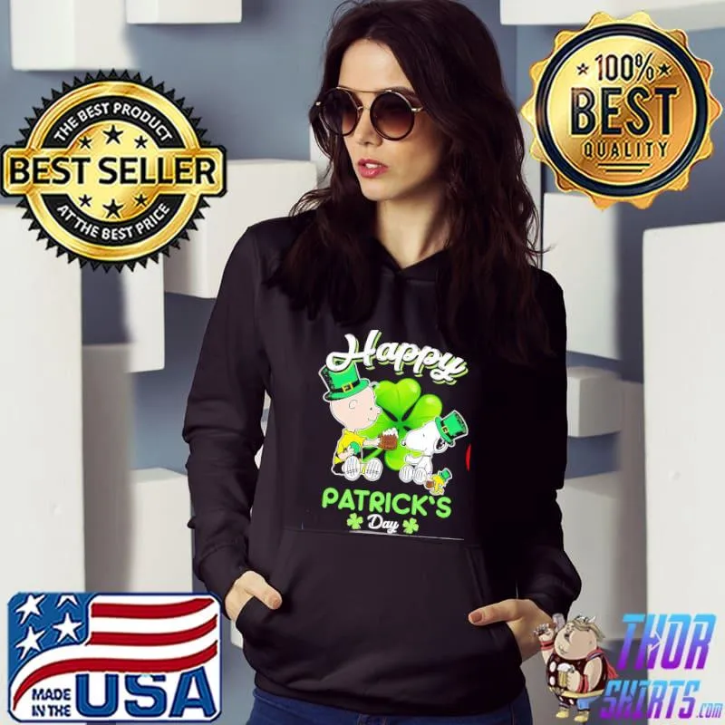 Happy St. Patrick's Day Snoopy And Charlie Shirt Hoodie