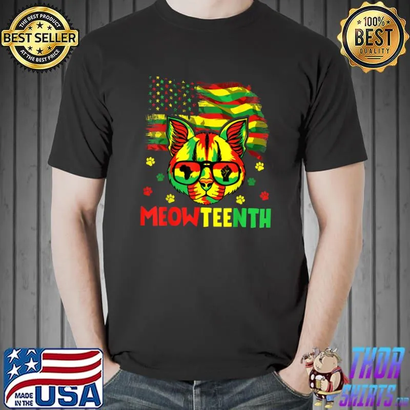 Juneteenth Cat African American Cat Lover Juneteenth Pun T-Shirt