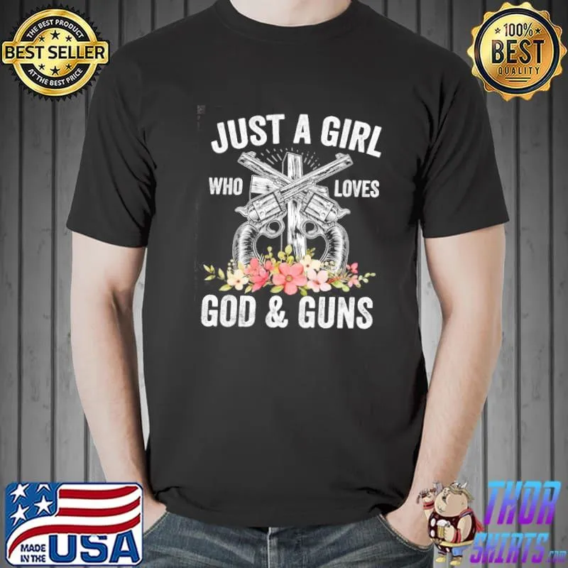 Just a firl who loves god and guns flowers Unisex