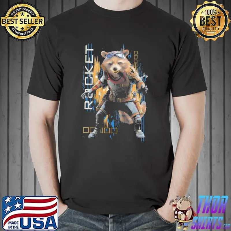 Marvel avengers endgame rocket action pose shirt