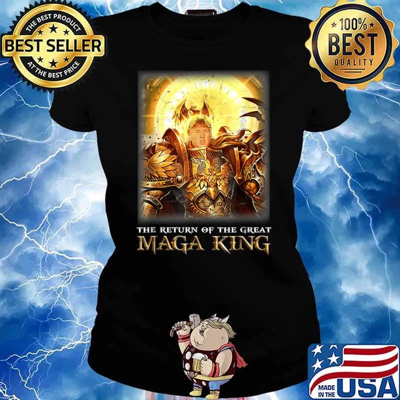 Mega King USA Flag Proud Ultra Maga Trump 2024 T-Shirt Ladies tee