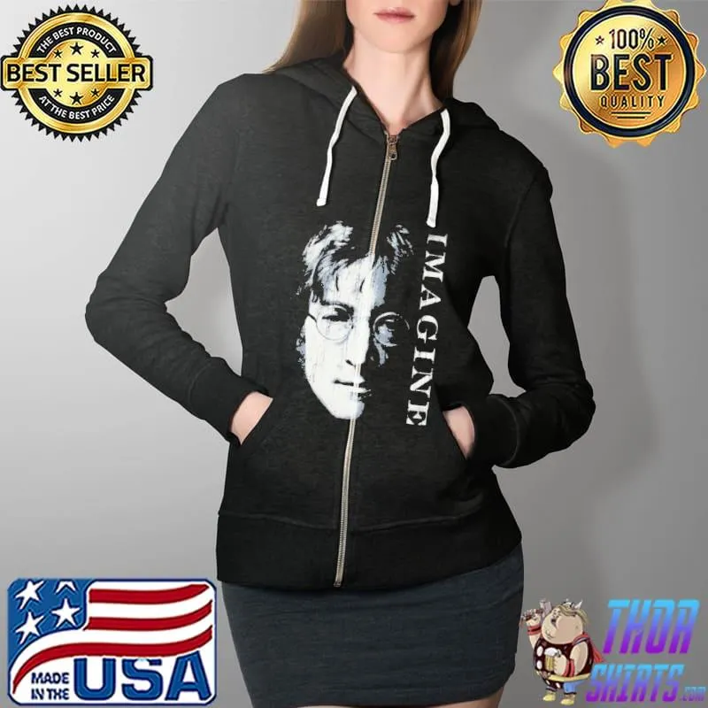 Nice John Lennon Imagine Shirt Full Zip Hooded