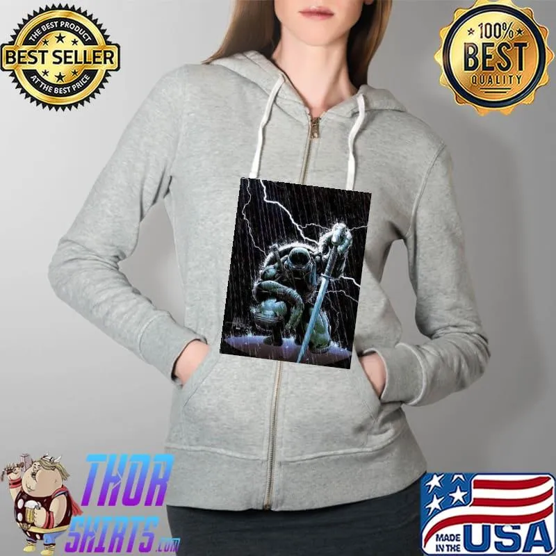 Ninja Turtle In The Rain Shirt Full Zip Hooded