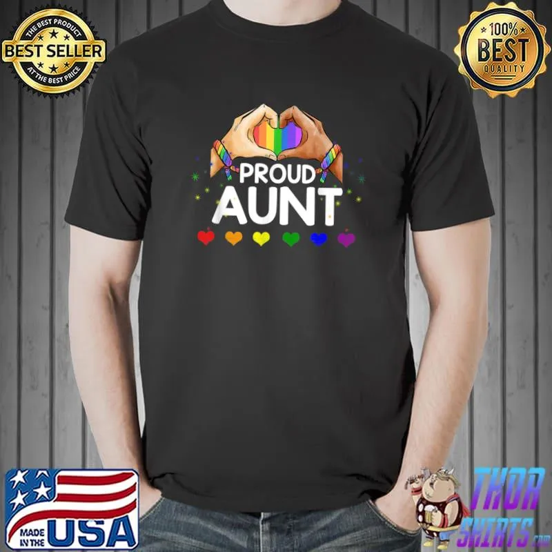 Proud Aunt LGBT Flag Gay Lesbian Pride Parades Rainbow T-Shirt