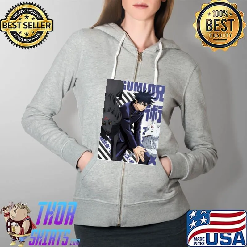 Purple background jujutsu kaisen megumI fushiguro s Full Zip Hooded