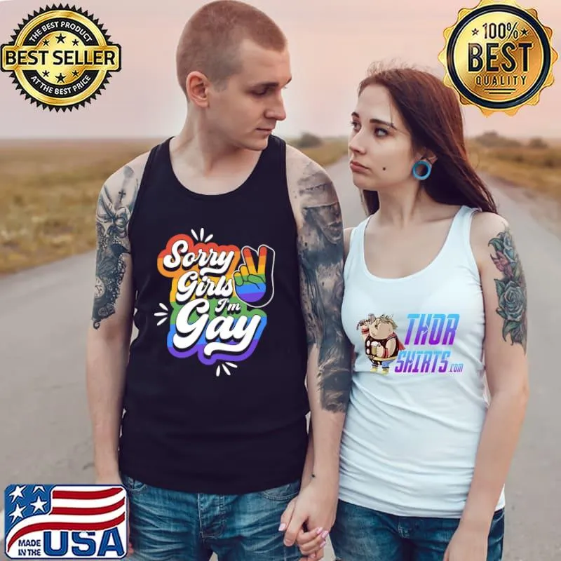 Sorry Girls I'm Gay Peace Sign Hand Funny Trendy Unique Love Premium T-Shirt Tank Top