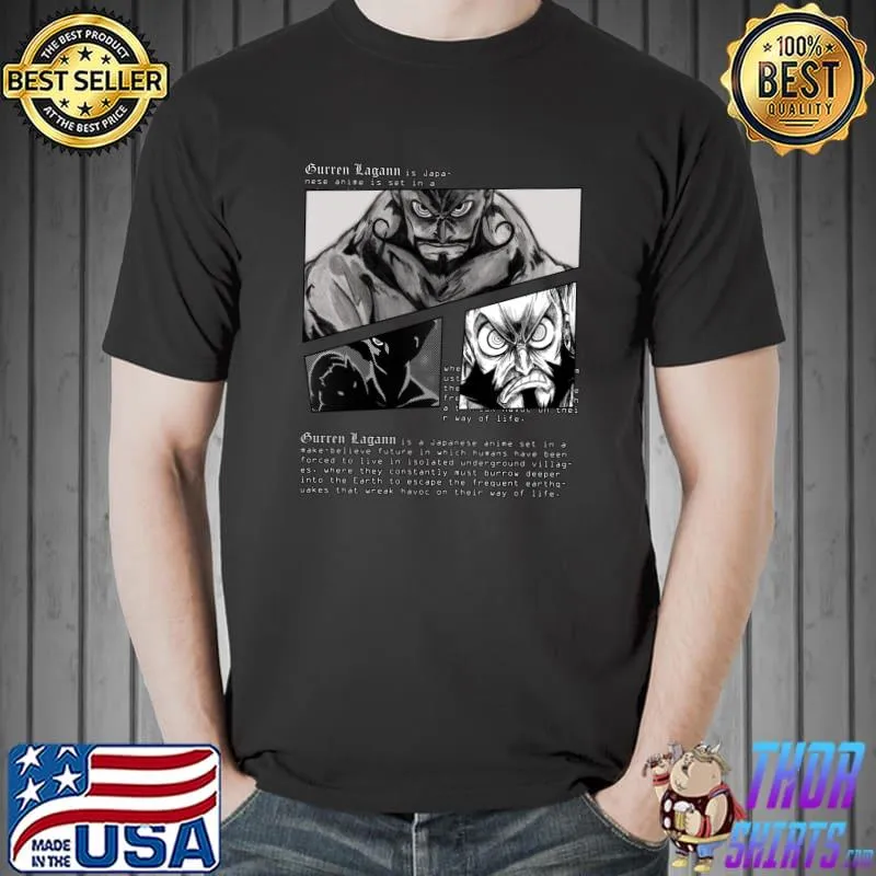 Spiral King Lordgenome Tengen Toppa Gurren Lagann Manga Text Design Classic T-Shirt