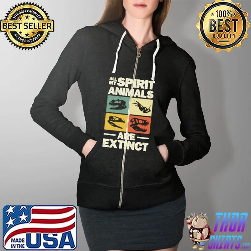 Spirit Animal Fossils Paleontologist Fossil Hunting T-Shirt Full Zip Hooded