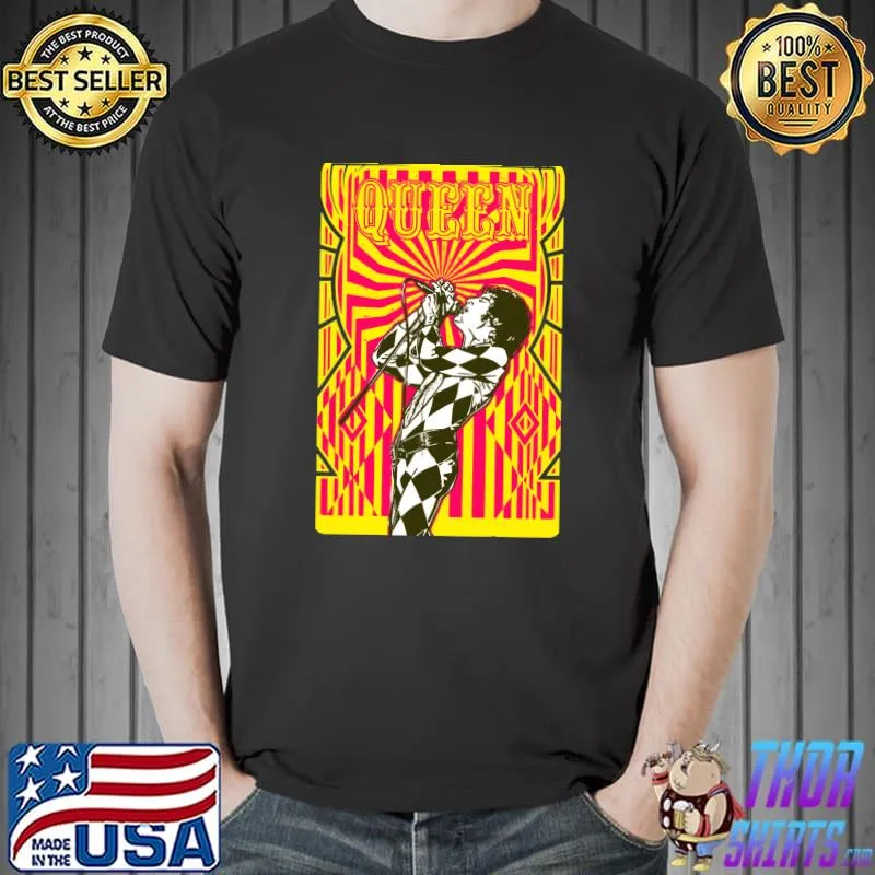 the singing freddie of queen deco retro artwork Classic T-Shirt
