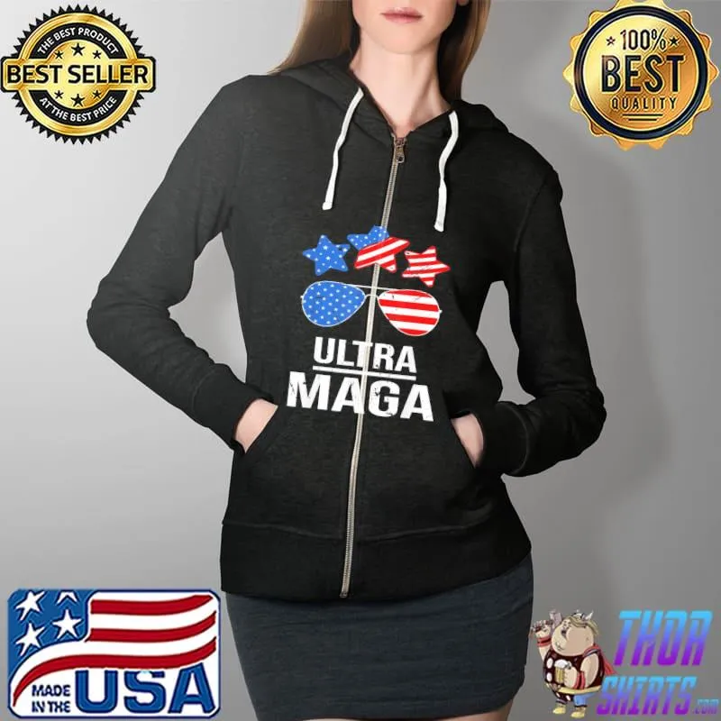 Ultra maga us flag sunglasses ultramaga Full Zip Hooded