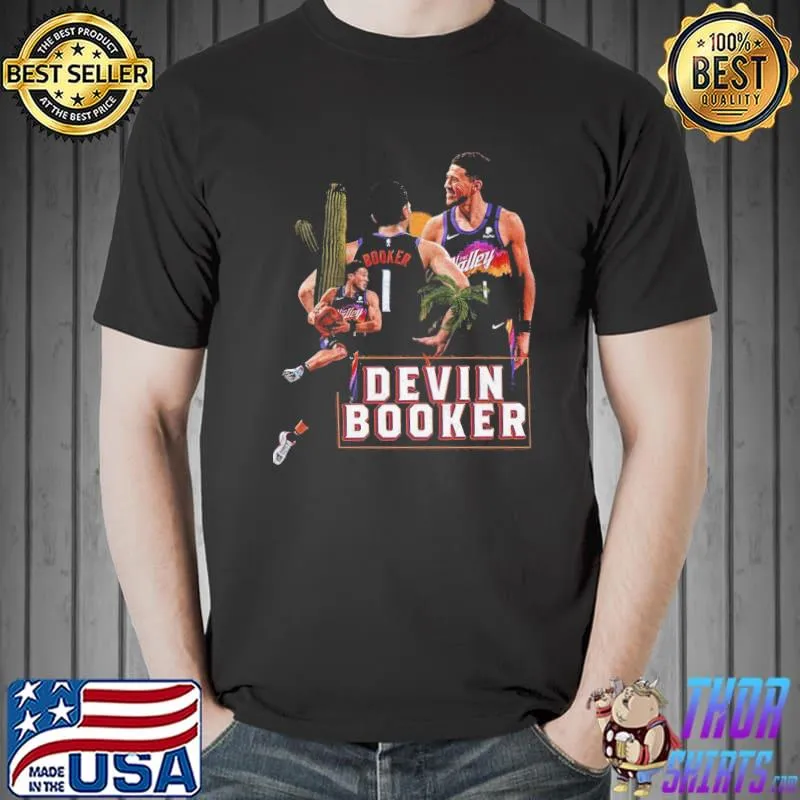Vintage 80s style devin booker phoenix suns basketball shirt
