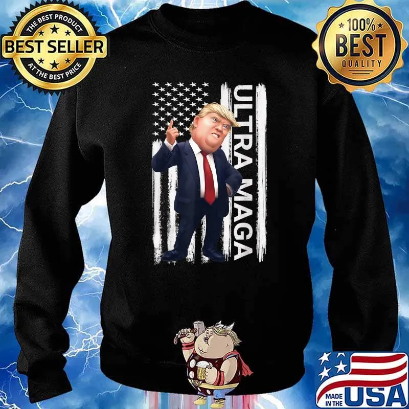 Vintage Grunge MAGA American Flag Pro Trump Ultra Maga Gifts T-Shirt Sweater