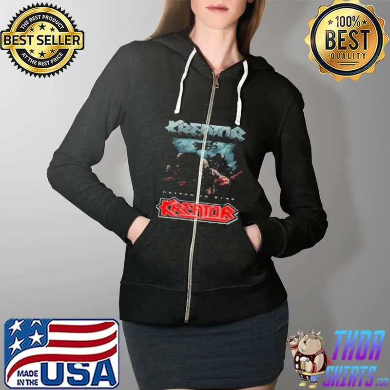 001 in off band kreator retro rock band s Full Zip Hooded