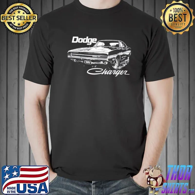 1970 dodge charger classic retro muscle car licensed shirt
