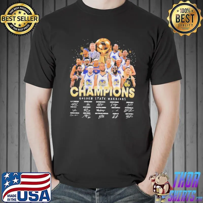 2022 NBA champions golden state warriors basketball team signatures shirt
