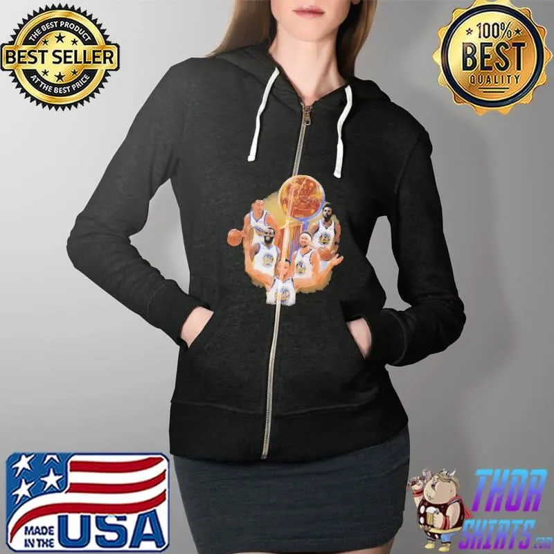 2022 NBA finals champions warriors basketball team signatures s Full Zip Hooded
